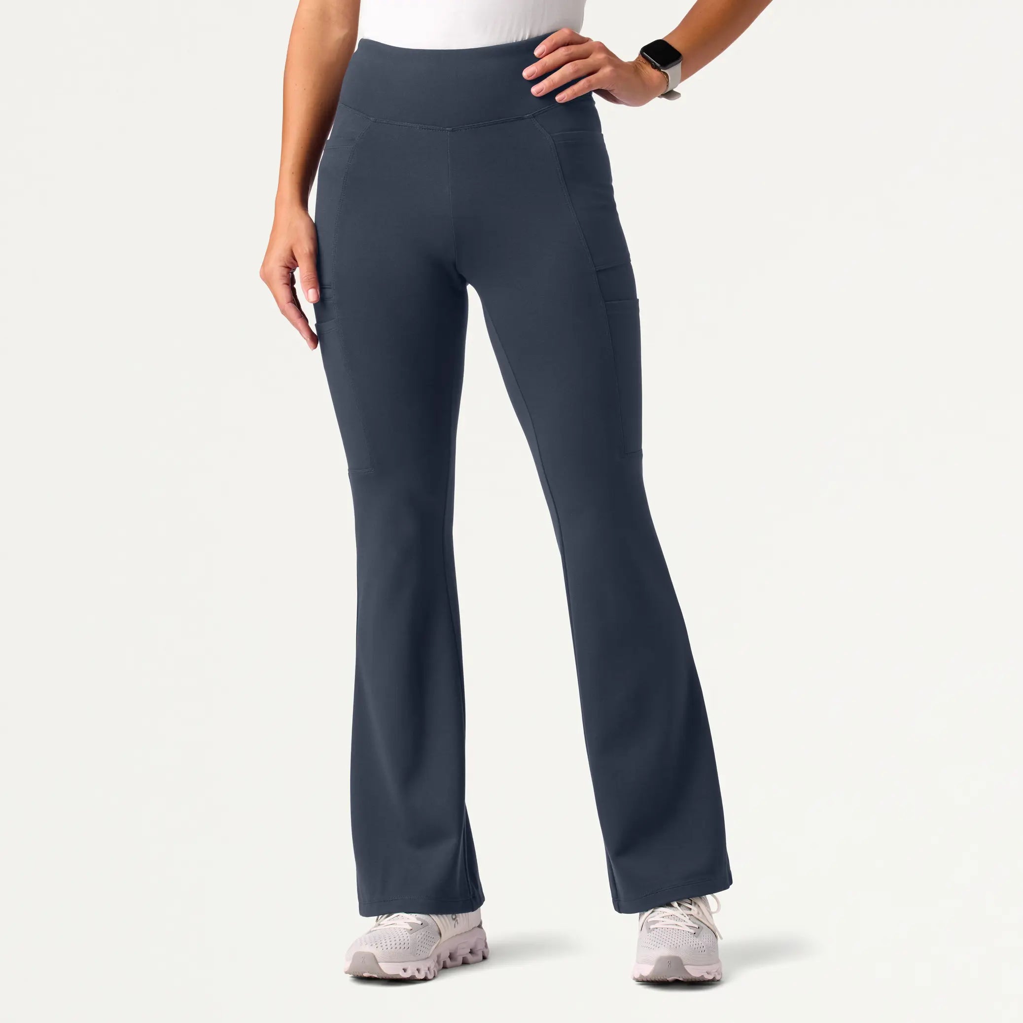 Closeout Jaanuu Women's Mila ULTRAsoft Yoga Scrub Pant - Carbon Gray