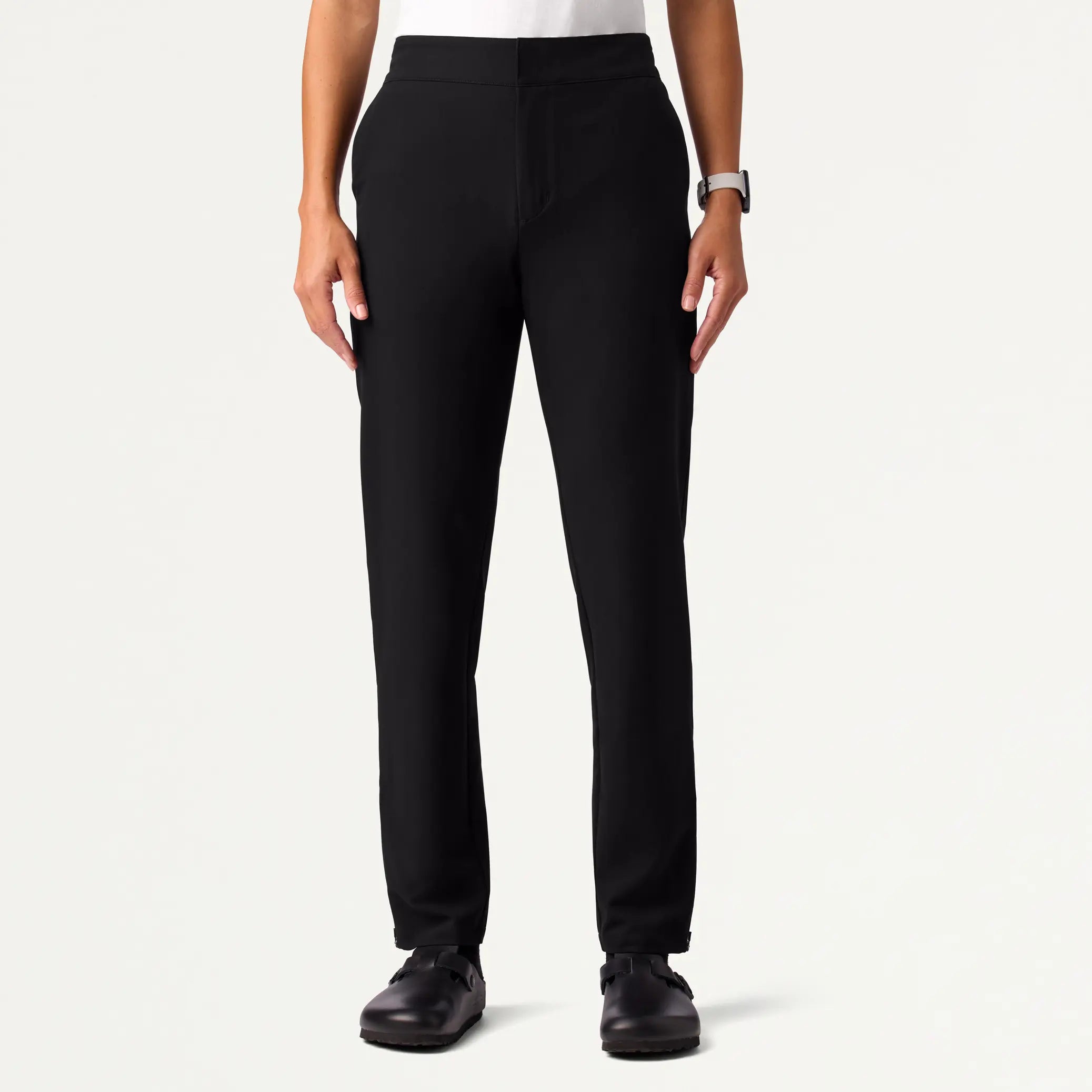 Crazy Deals Jaanuu Women's Skyler Slim Zip-Fly Scrub Pant - Black