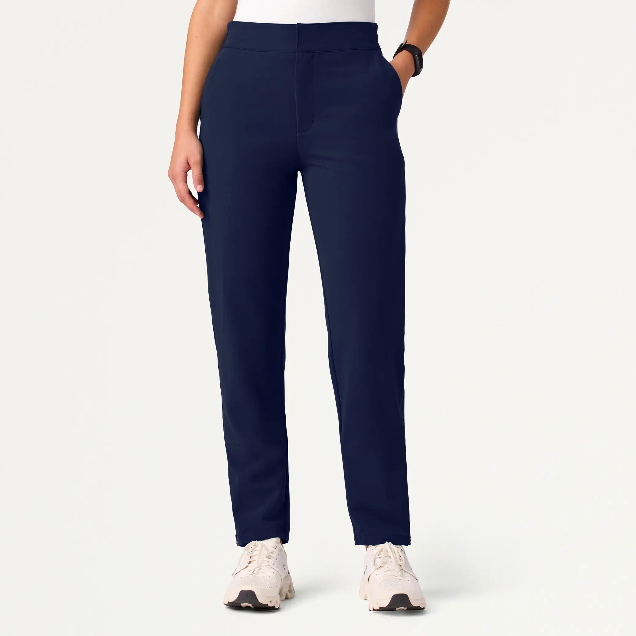 Daily Deals Jaanuu Women's Skyler Slim Zip-Fly Scrub Pant - Midnight Navy