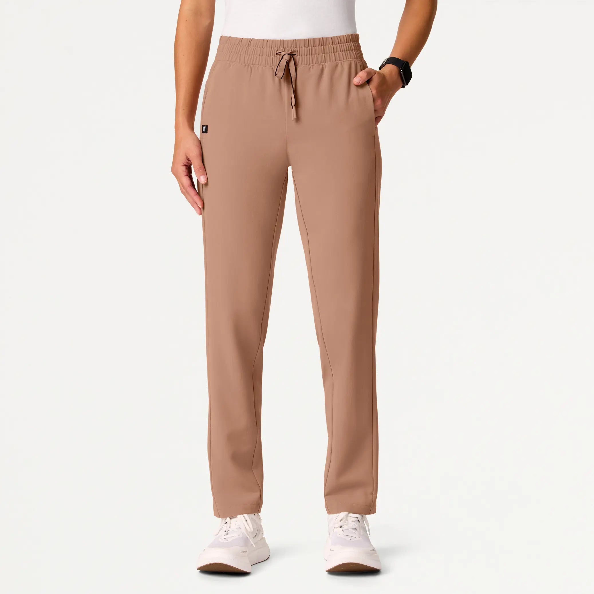 Act Now Jaanuu Women's Effie Slim 6-Pocket Scrub Pant - Clay