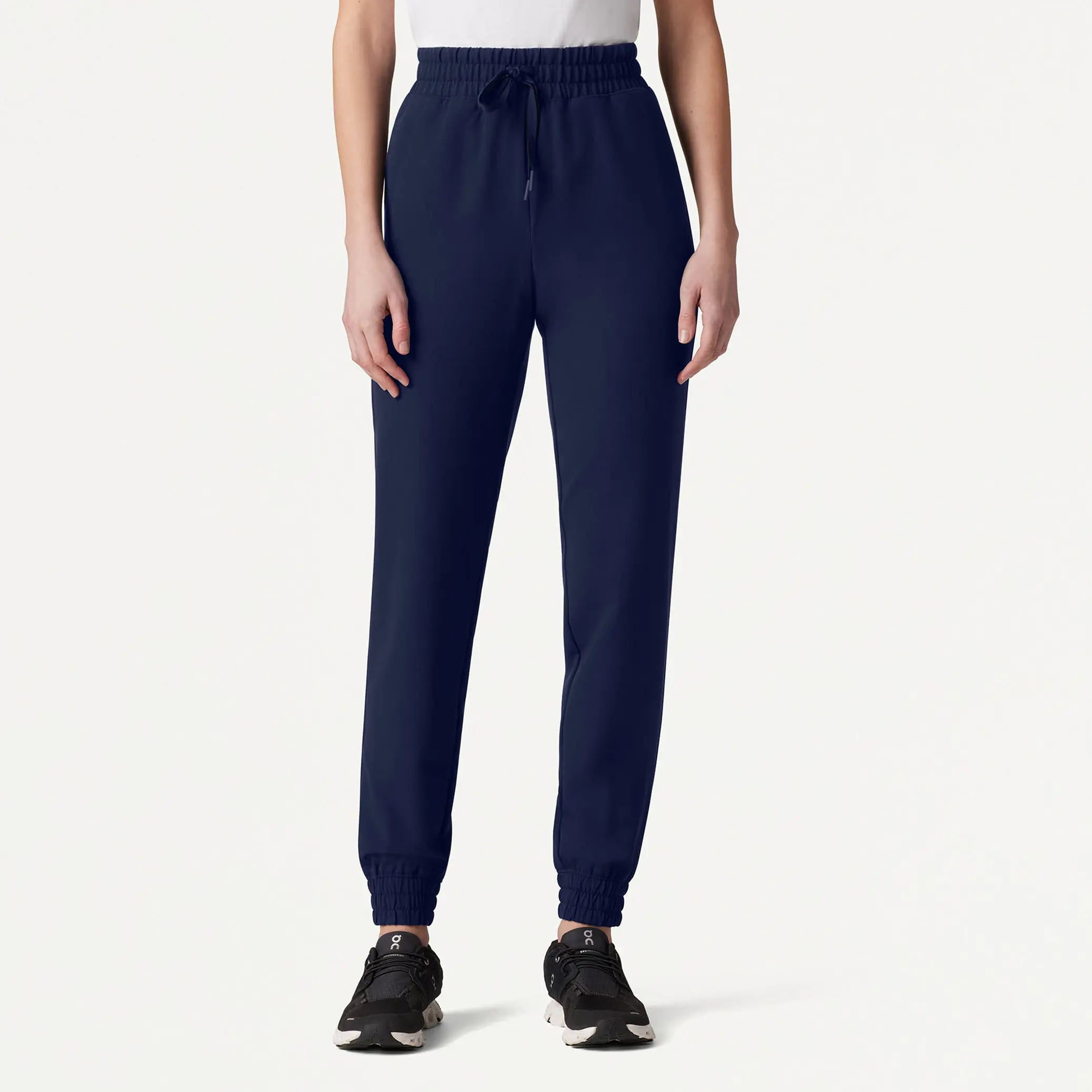 Inventory Reduction Jaanuu Women's Kerr 365 High Waisted Scrub Jogger - Midnight Navy Inventory Reduction Jaanuu Women's Kerr 365 High Waisted Scrub Jogger - Midnight Navy