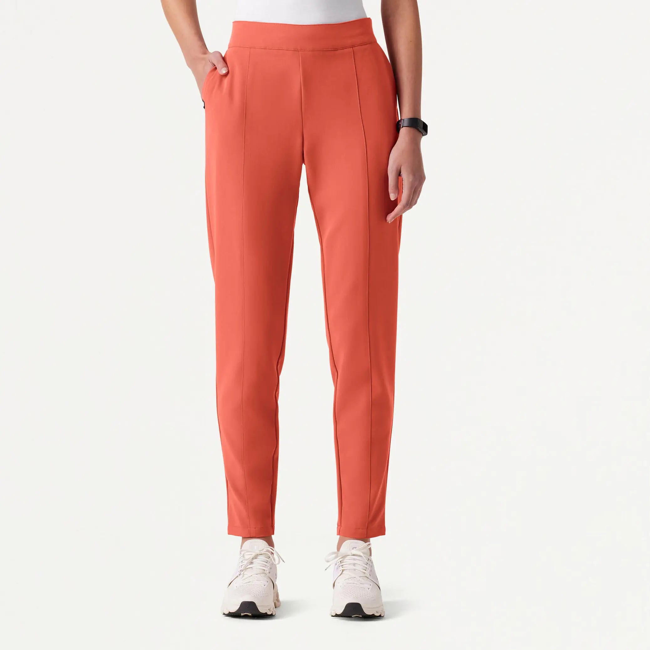 Last Chance Jaanuu Women's Lio Tapered 5-Pocket Scrub Pant - Terra
