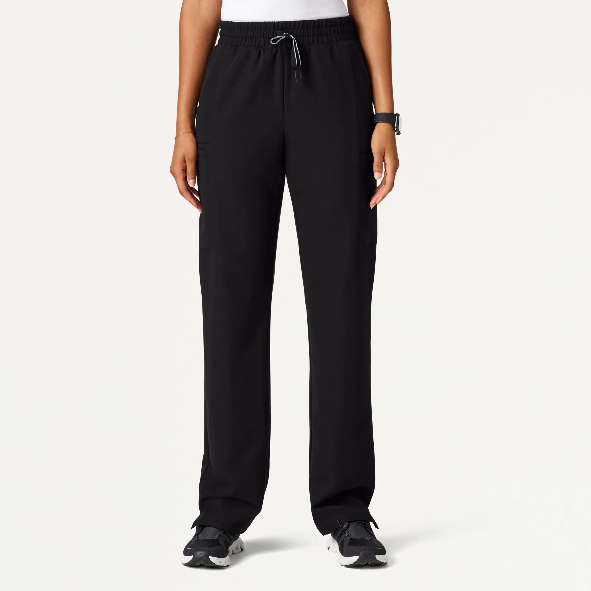 Stock Up and Save Jaanuu Women's Payla 8-Pocket High Waisted Scrub Pant - Black