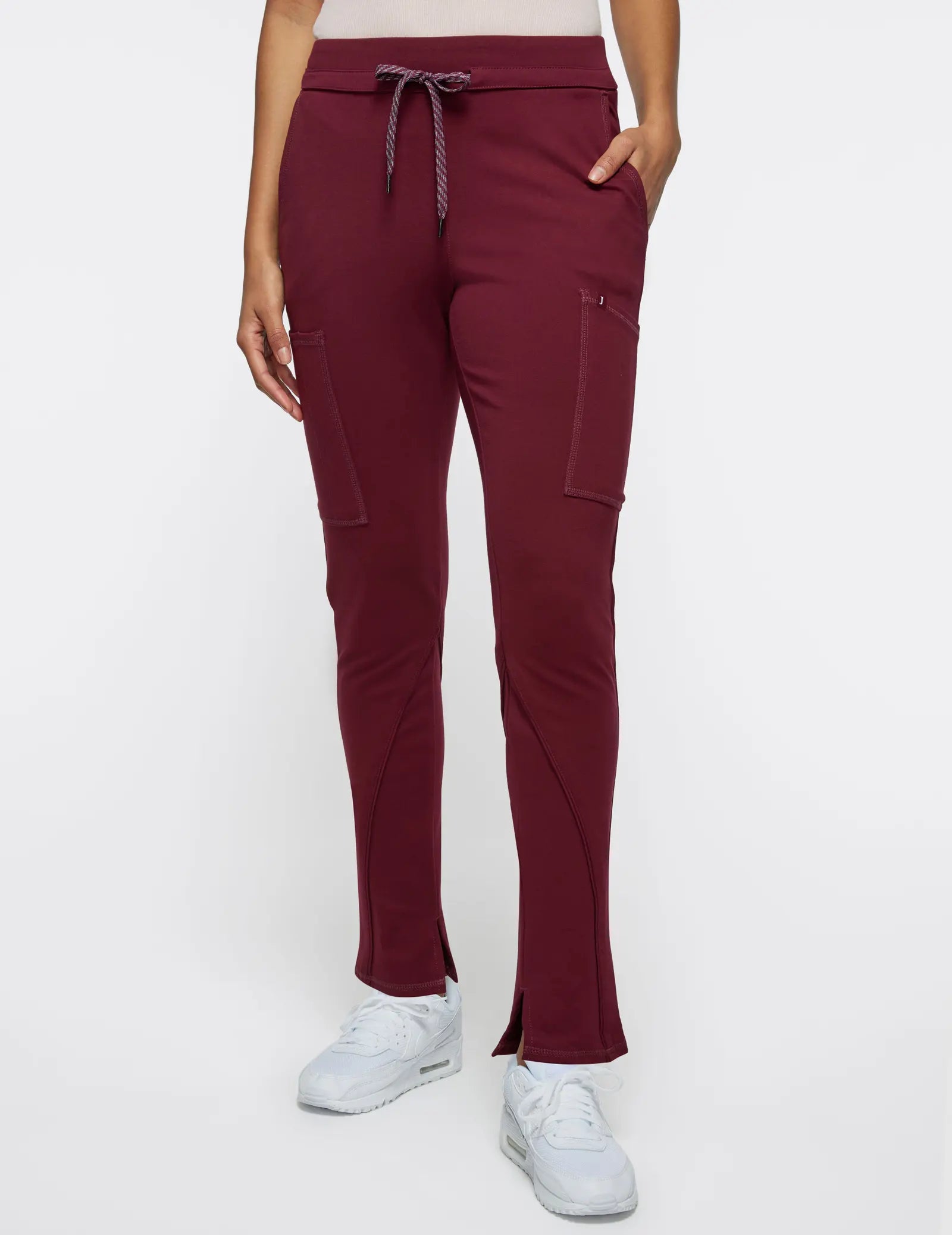 Great Deals Jaanuu Women's Cargo Scrub Pant - Wine