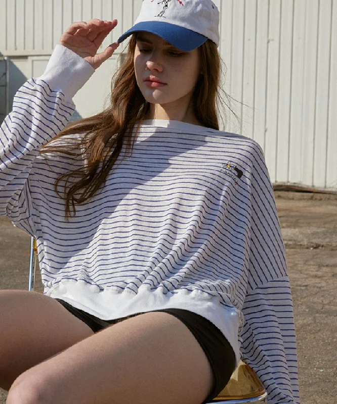 Early Access KANDIN Stripe Linen T-Shirt - Navy