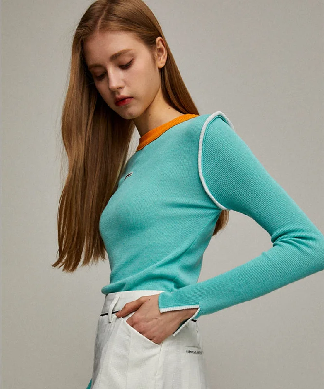 Extra Savings KANDINI Color Block Linen Knit - Mint