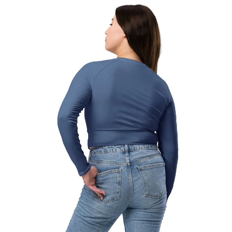 Weekend Deal SHE REBEL - Kashmir Blue Recycled Crop Top UPF 50+