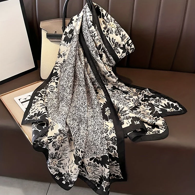 Don't Miss Large Vintage Floral Print Satin Shawl - Soft, Windproof, Elegant, Boho Chic Head Wrap and Travel Beach Towel - Polyester, Inelastic, No Feathers, Perfect for Beach Occasions Don't Miss Large Vintage Floral Print Satin Shawl - Soft, Windproof, Elegant, Boho Chic Head Wrap and Travel Beach Towel - Polyester, Inelastic, No Feathers, Perfect for Beach Occasions