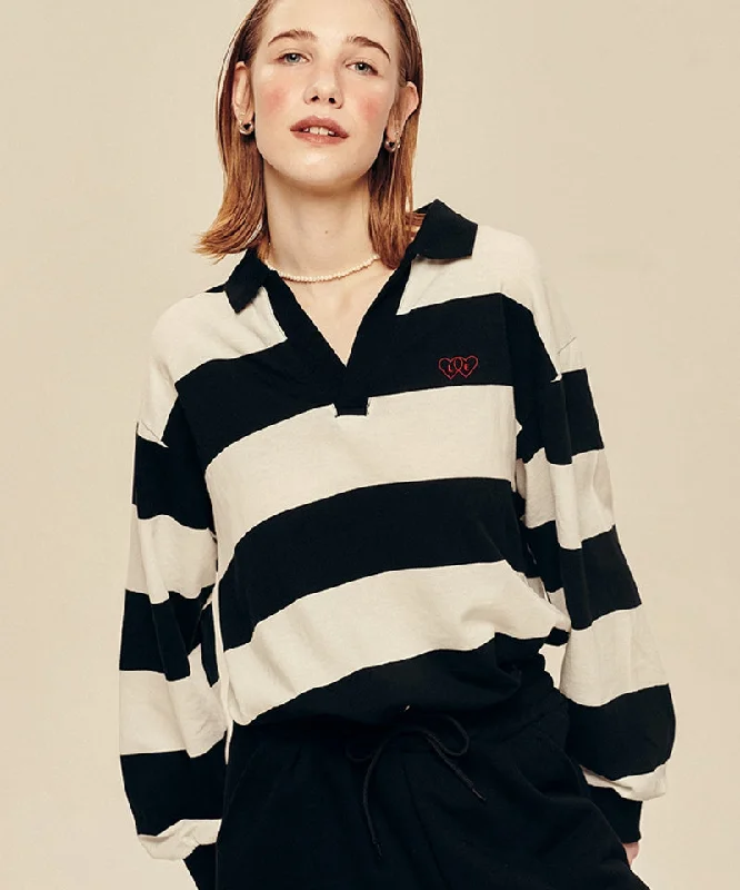 Price Buster LE SONNET Stripe Pullover - Black