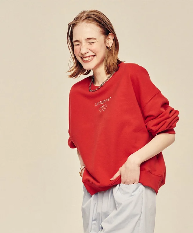 Inventory Reduction LE SONNET Two Hearts Sweatshirt - Red