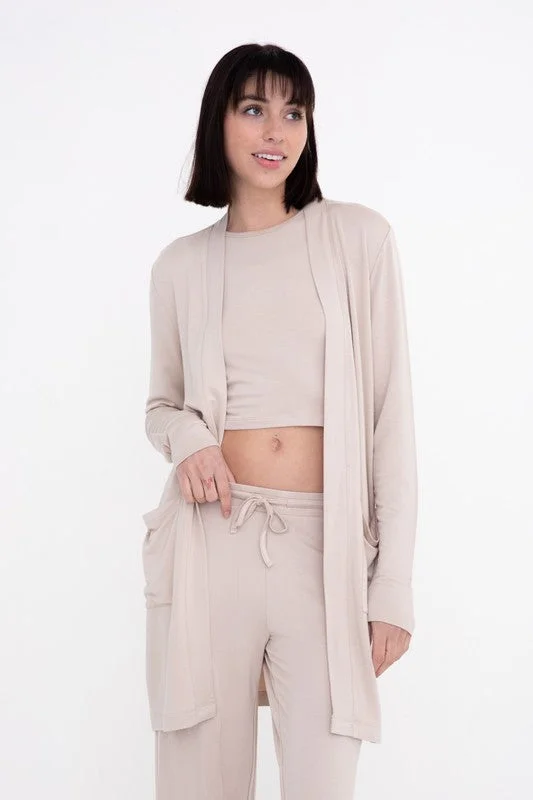 Big Discounts MONO B - Lounge Open-Front Terry Cardigan | Available in 2 Colors