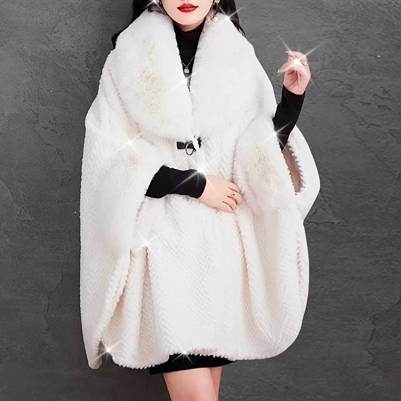 Savings Galore Luxurious Faux Fur Collar Shawl - Soft, Warm, Windproof, and Thick with Faux Leather Buckle - Perfect for Autumn and Winter Season, Outdoor Activities, and Everyday Wear Savings Galore Luxurious Faux Fur Collar Shawl - Soft, Warm, Windproof, and Thick with Faux Leather Buckle - Perfect for Autumn and Winter Season, Outdoor Activities, and Everyday Wear