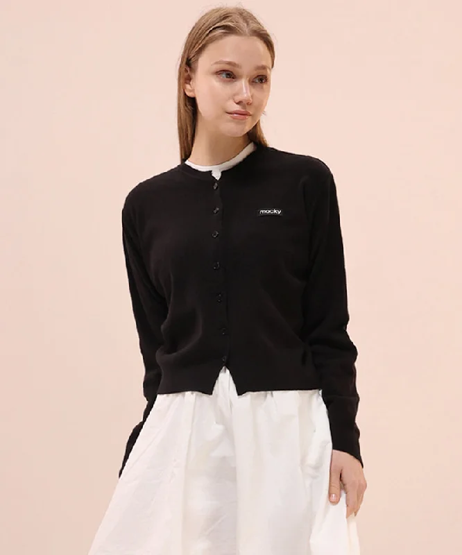 Lowest Prices MACKY Golf: Logo Patch Knit Cardigan - Black