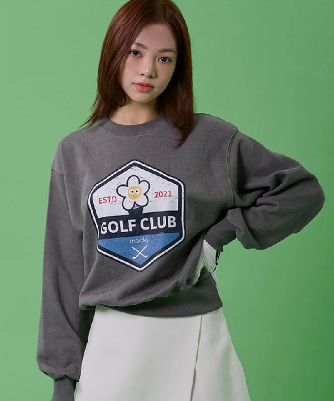 Price Rollback MACKY Golf: Washing Pigment Sweatshirt - Charcoal