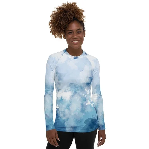 Price Reduction Watercolor Performance Rash Guard UPF 50+