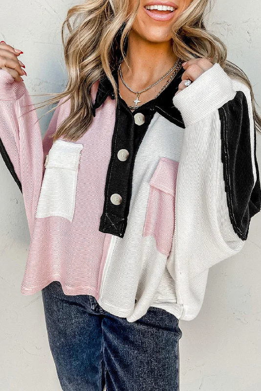 Price Blitz Multicolor Button-Down Long Sleeve Blouse