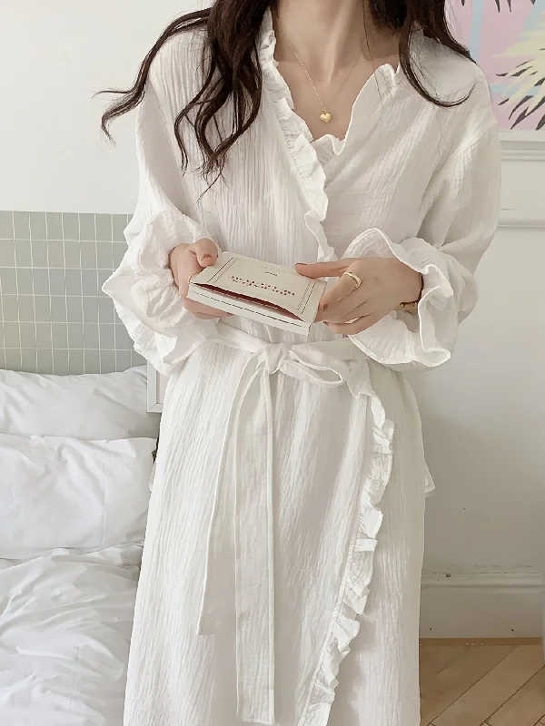 Sneak Peek Sale Ombre Stripe Print Loose Fit Night Robe, Long Sleeve V Neck Pocketed Robe With Belt, Women's Sleepwear & Dresses Sneak Peek Sale Ombre Stripe Print Loose Fit Night Robe, Long Sleeve V Neck Pocketed Robe With Belt, Women's Sleepwear & Dresses
