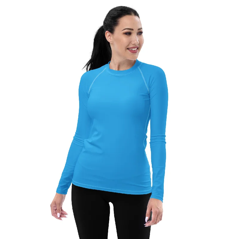 Low Prices Brilliant Blue Performance Rash Guard UPF 50+