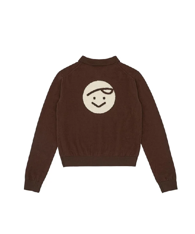 Seasonal Clearance PIV'VEE Giant Knit PK Shirt - Chocolate Brown