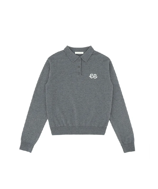 Exclusive Preview PIV'VEE Giant Knit PK Shirt - Heather Gray