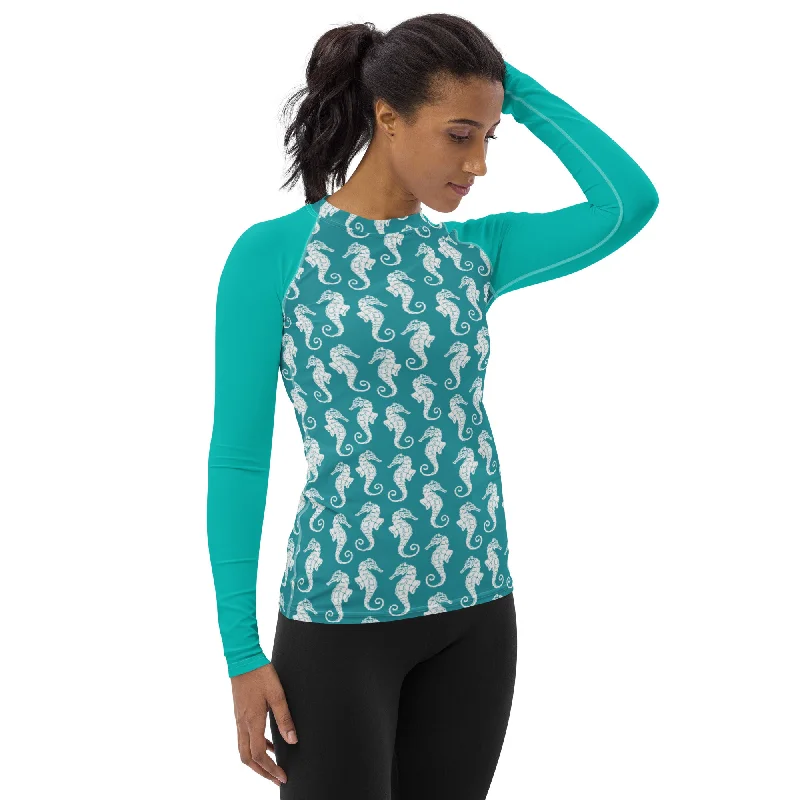 Major Savings Sea Horse Performance Rash Guard UPF 50+