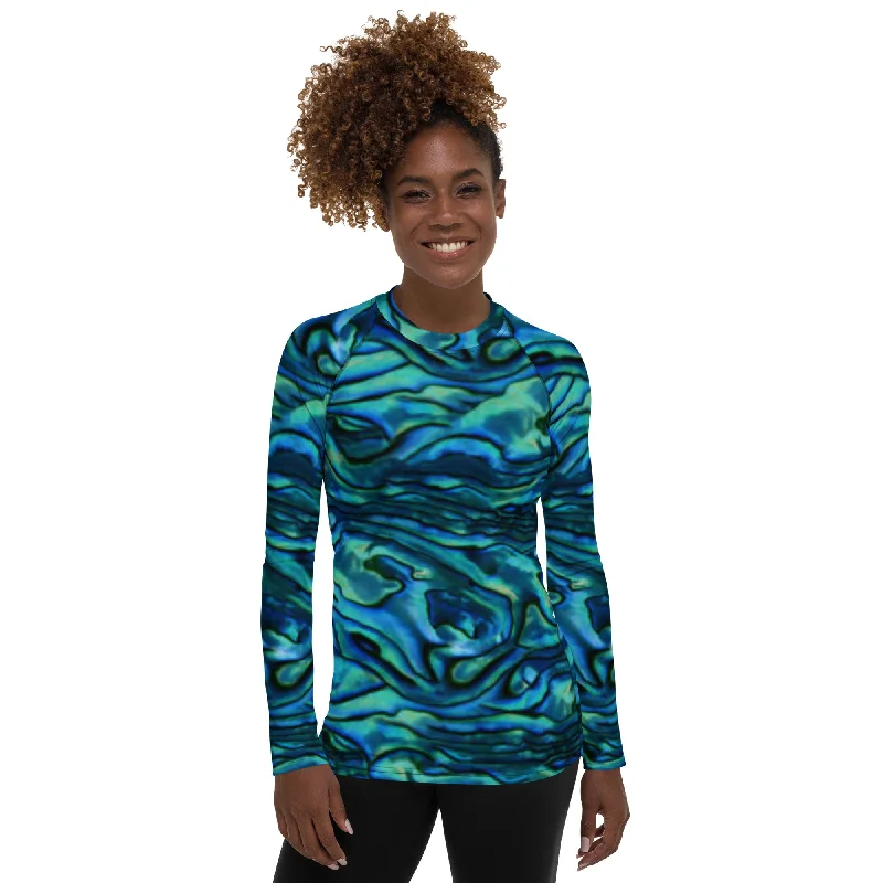 Deal Zone Sea Swirl Performance Rash Guard UPF 50+