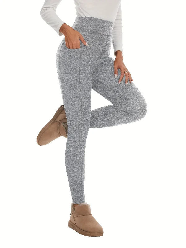 Fantastic Offers Solid Color Warm Yoga Pants, High Stretch Fleece Lined Running Sports Fitness Leggings, Women's Activewear Fantastic Offers Solid Color Warm Yoga Pants, High Stretch Fleece Lined Running Sports Fitness Leggings, Women's Activewear