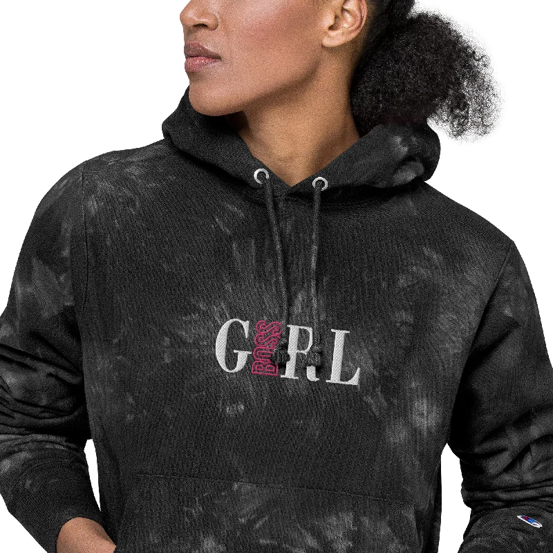 Deep Discounts Girl Boss Unisex Champion Tie Dye Hoodie