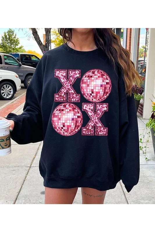 Price Break XOOX "Faux" Sequin Oversized Valentine's Day Sweatshirt | Available in 5 Colors