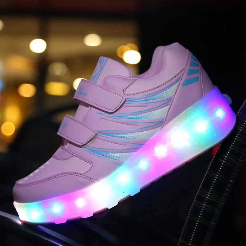 Instant Savings Vibrant LED Light Roller Skateboard Shoes - Lightweight, Anti-Slip, Breathable, and Water-Resistant Shoes for Girls - Perfect for Indoor and Outdoor Activities All Year Round
