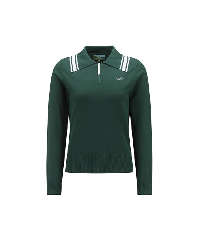 Can't Be Beat Vice Golf Atelier Women's Wide Collar Sweater - D/Green