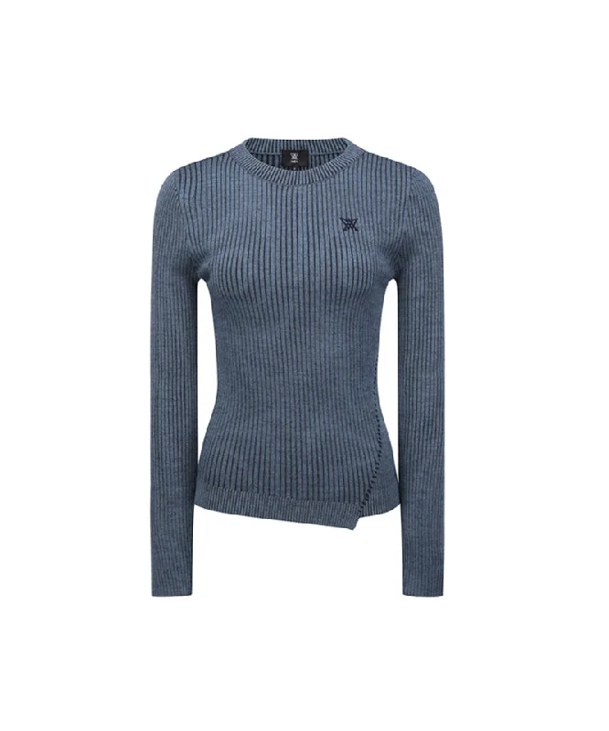 Act Fast Women's Handle Chain Embroidery Pullover - Blue