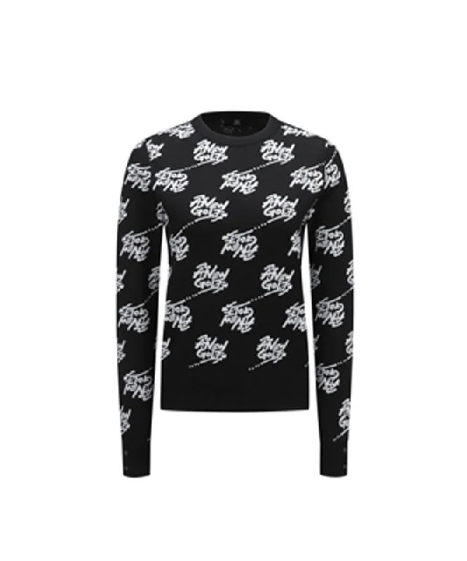Buy Now Women's Logo Pattern Jacquard Pullover - Black
