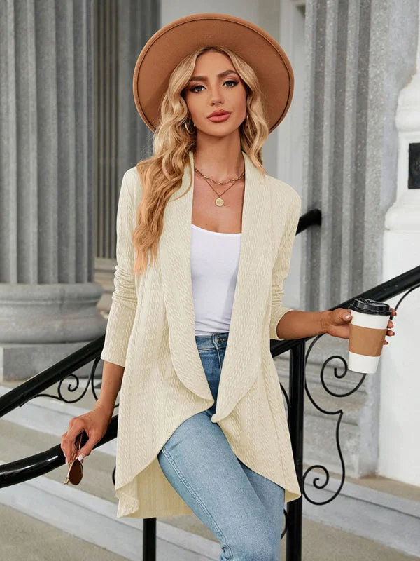 Great Bargains Women's Long Sleeve Loose Collar Cardigan Top Knitted Jacket