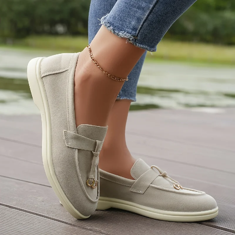 Limited Time Offer Women's Solid Color Flat Loafers, Casual Metallic Circle Decor Slip On Shoes, Women's Comfortable Shoes Limited Time Offer Women's Solid Color Flat Loafers, Casual Metallic Circle Decor Slip On Shoes, Women's Comfortable Shoes