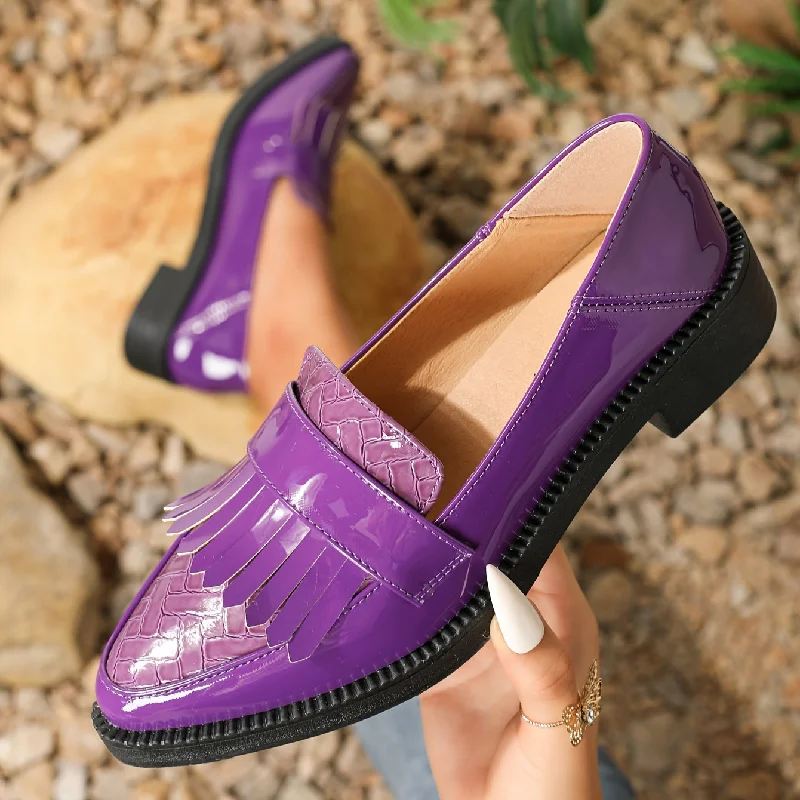 Overstock Women's Tassel Decor Loafers, Solid Color Pointed Toe Slip On Shoes, Fashion All-Match Loafers Overstock Women's Tassel Decor Loafers, Solid Color Pointed Toe Slip On Shoes, Fashion All-Match Loafers