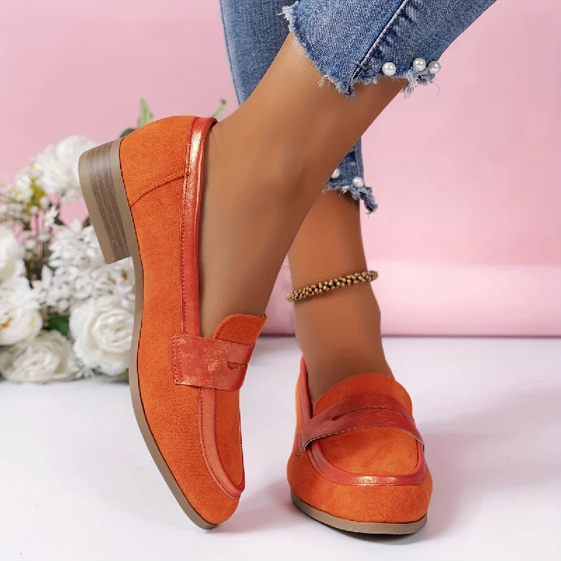 Super Sale Women's Trendy Chunky Low Heel Loafers, Fashionable & Stylish Slip On Shoes, Women's Comfortable Shoes Super Sale Women's Trendy Chunky Low Heel Loafers, Fashionable & Stylish Slip On Shoes, Women's Comfortable Shoes