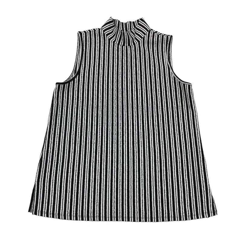 Online Only BLACK & WHITE TOP SLEEVELESS by CABLE AND GAUGE Size:M