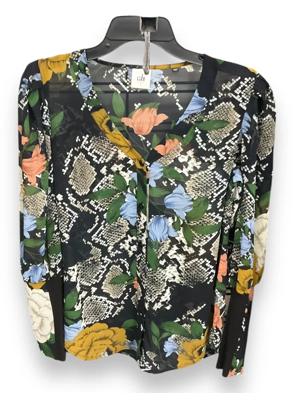 Referral Discount Blouse Long Sleeve By Cabi In Floral Print, Size: S