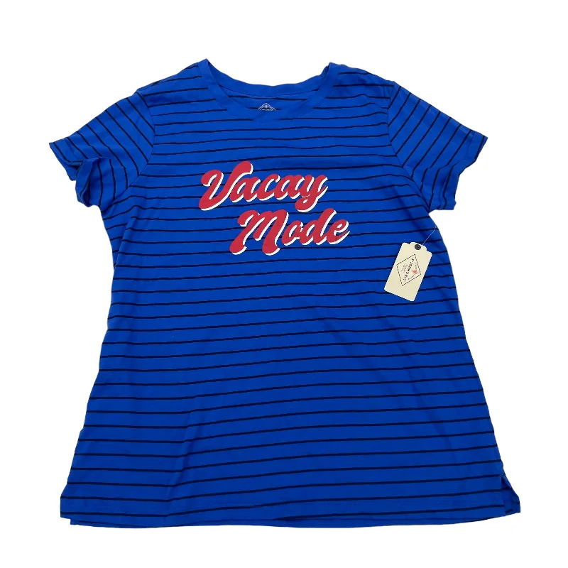 Super Deal BLUE ST JOHNS BAY TOP SS, Size L