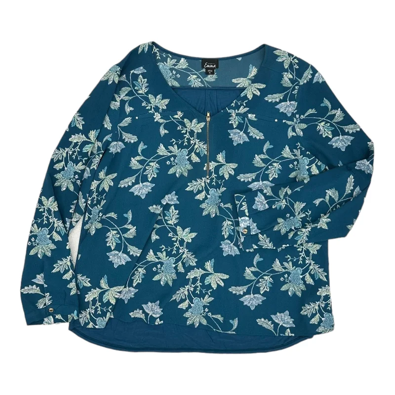 Great Deals BLUE TOP LS by SIMPLY EMMA Size:3X