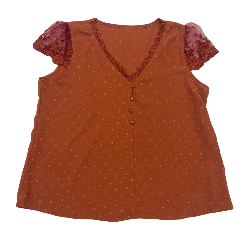 Act Now ORANGE SHEIN TOP SS, Size XL
