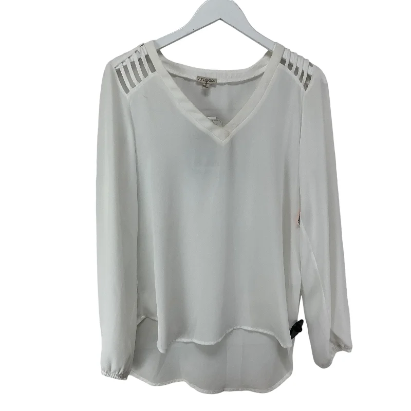 Low Prices Top Long Sleeve Basic By Lily White In White, Size: L