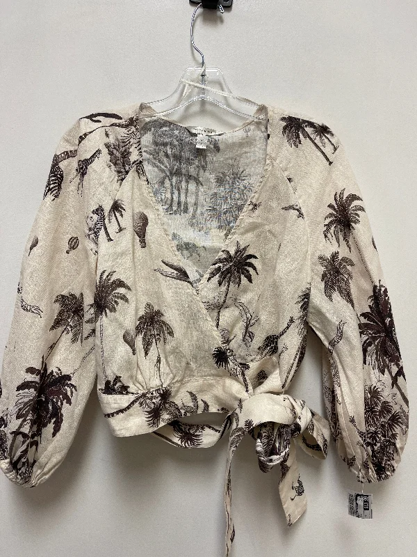 The Best Prices Top Long Sleeve By Banana Republic In Cream, Size: M