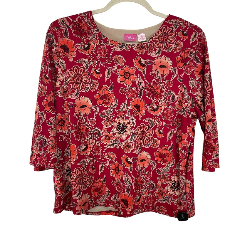 Online Only Top Long Sleeve By Cappagallo In Red, Size: 2x