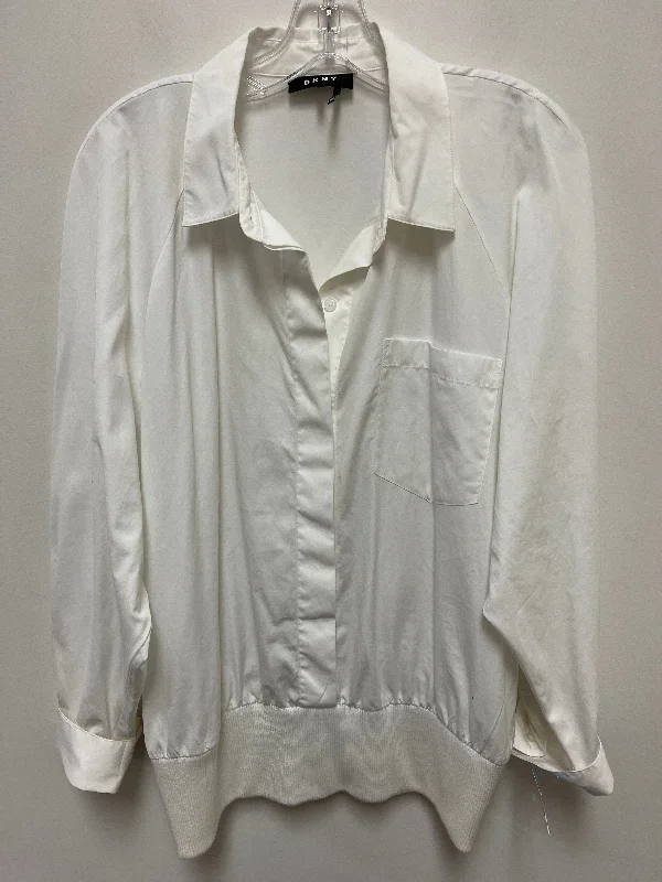 Today’s Deal Top Long Sleeve By Dkny In White, Size: L