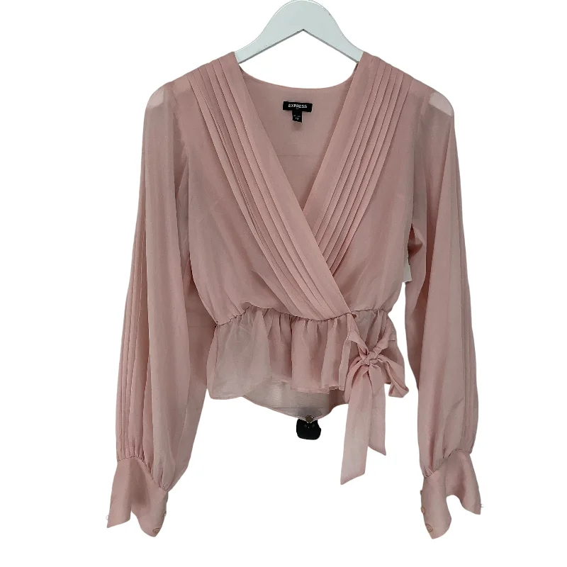 Price Meltdown Top Long Sleeve By Express In Pink, Size: Xs