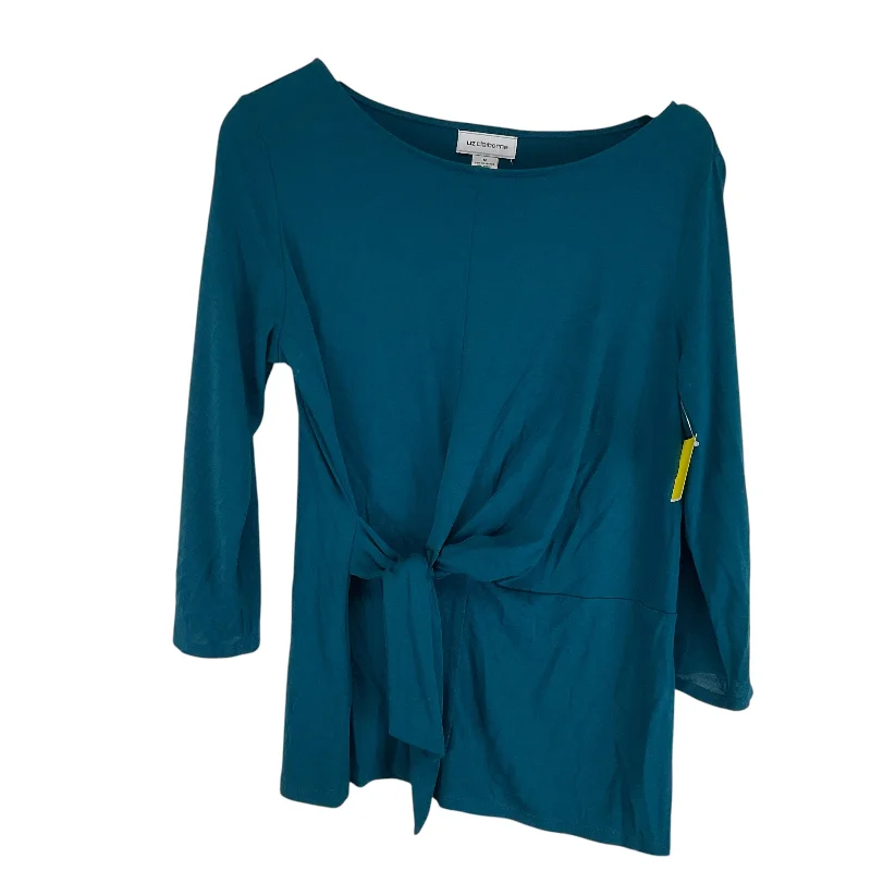 Deal Frenzy Top Long Sleeve By Liz Claiborne In Blue, Size: M