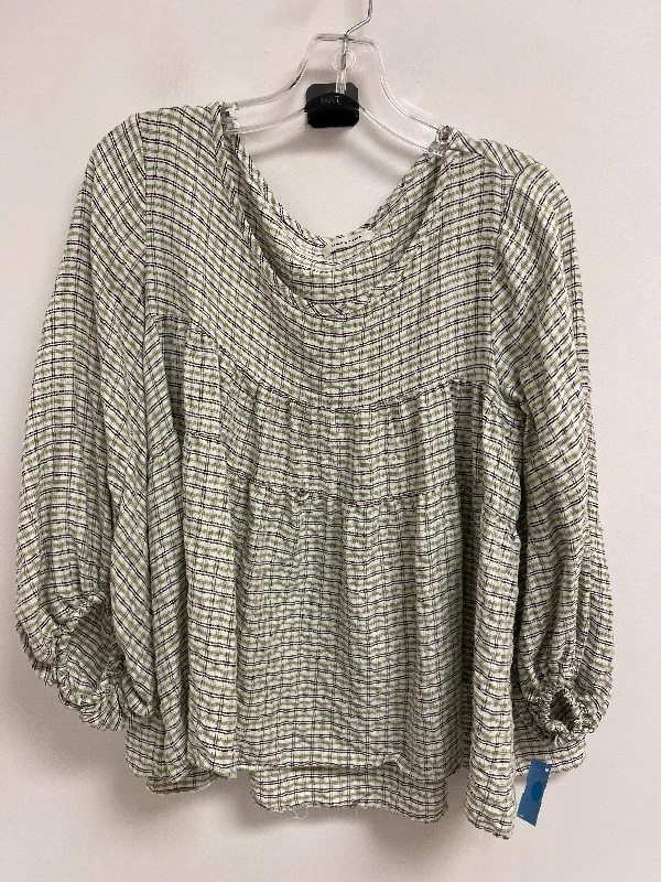 Fantastic Offers Top Long Sleeve By Max Studio In Green, Size: L