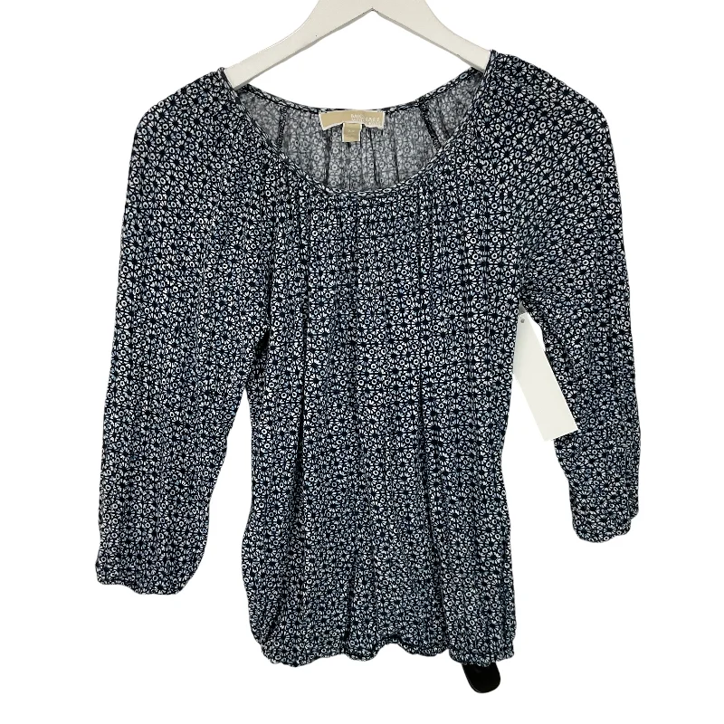 Super Bargain Top Long Sleeve By Michael By Michael Kors In Blue, Size: Xs